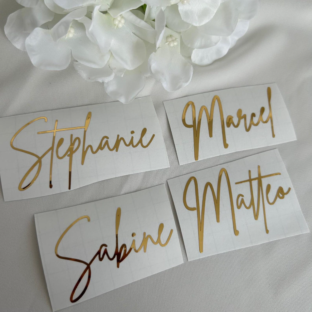 Event Z - Personalized Vinyl Stickers Gold Foil Text