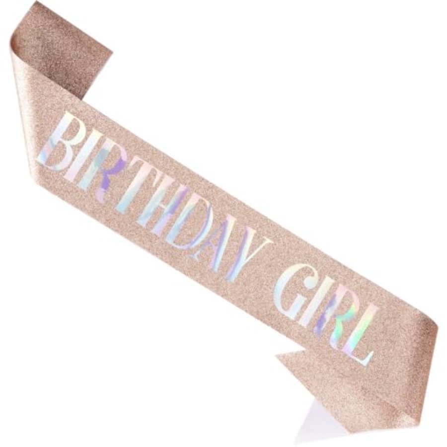 Birthday Sash Glitter - Birthday Girl Sash for Women Black