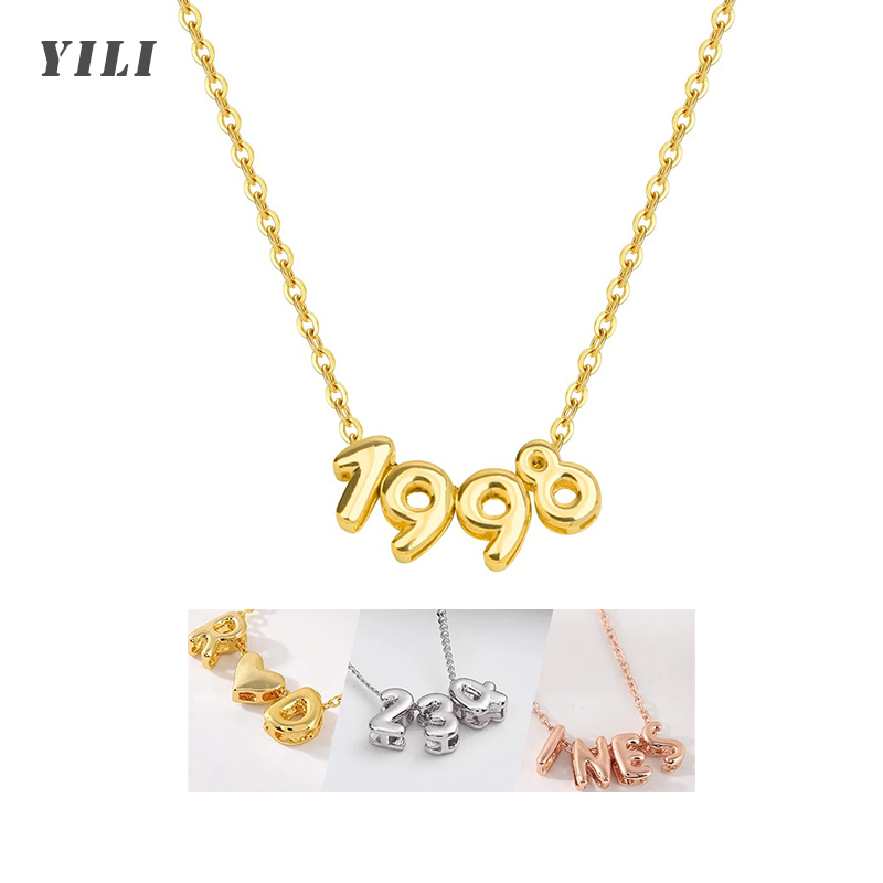 Event Z - Personalized 3D Bubble Letter Necklace Custom