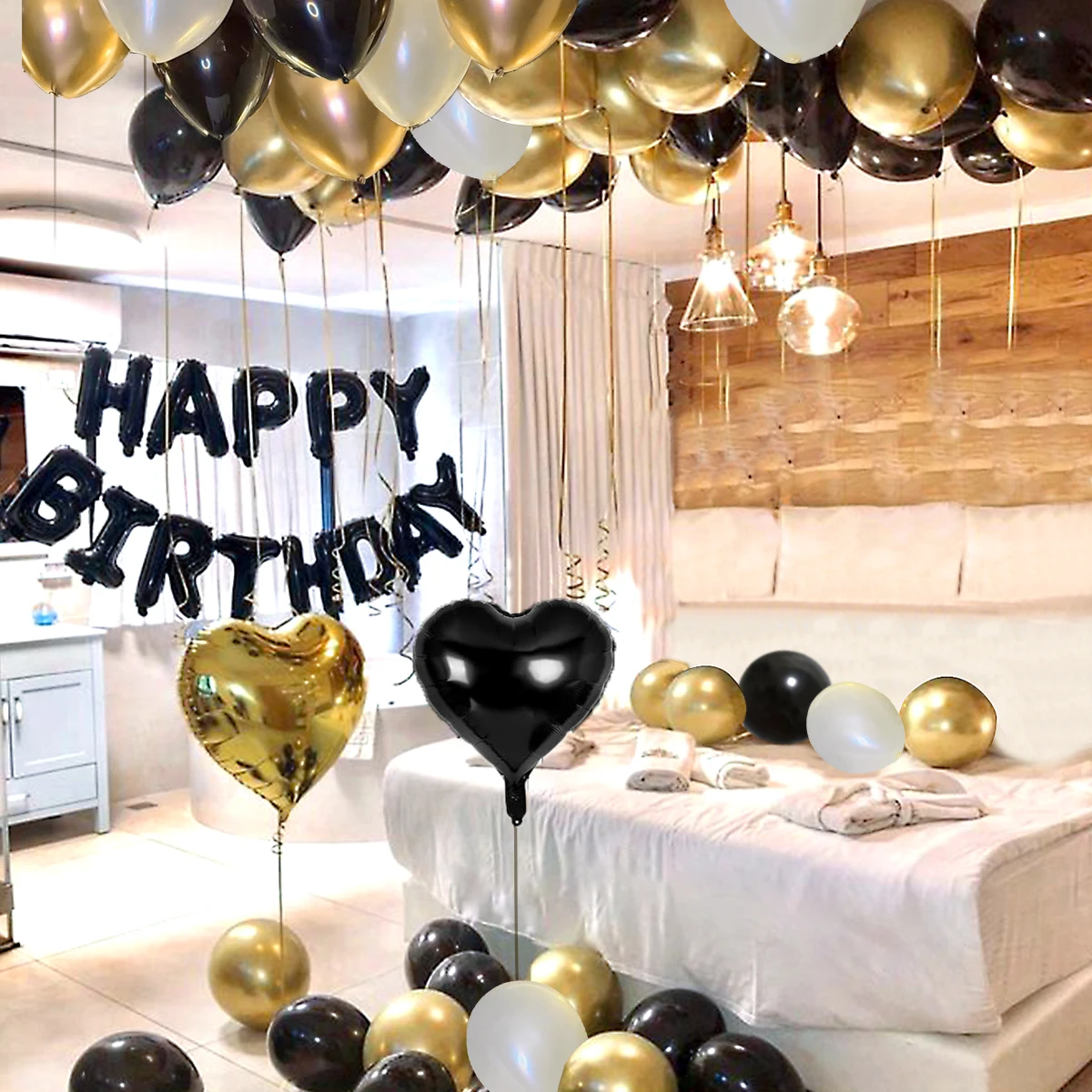 42pcs black and gold birthday  – Balloon Pump Hand Bewertung und Preis