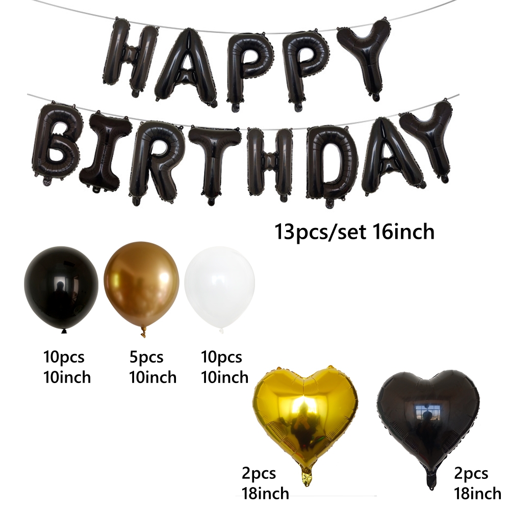 42pcs black and gold birthday  – Balloon Pump Hand Bewertung und Preis