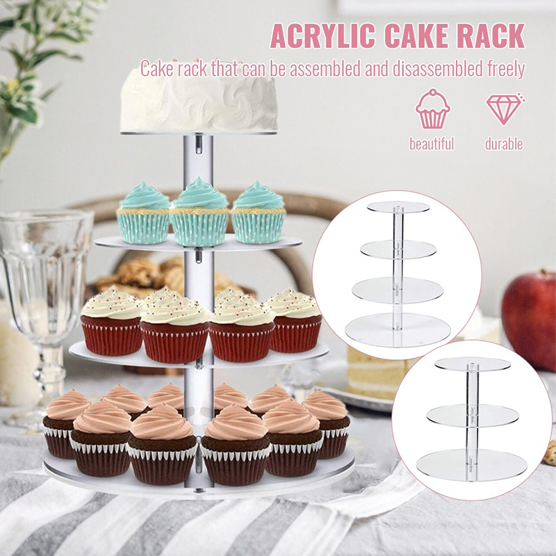1 Pc 3/4/5 Tier Acrylic Round  – Cupcake Stand Tier Bewertung und Preis