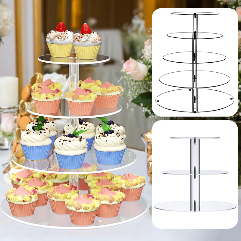 1 Pc 3/4/5 Tier Acrylic Round  – Cupcake Stand Tier Bewertung und Preis