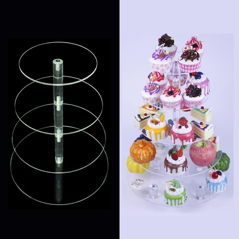1 Pc 3/4/5 Tier Acrylic Round  – Cupcake Stand Tier Bewertung und Preis