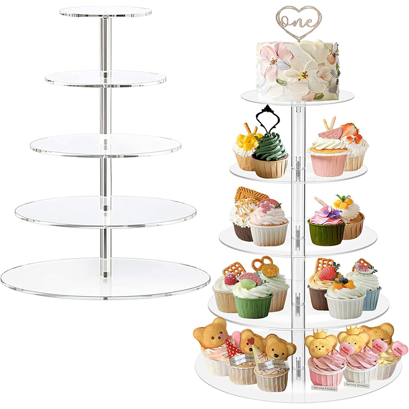 1 Pc 3/4/5 Tier Acrylic Round  – Cupcake Stand Tier Bewertung und Preis