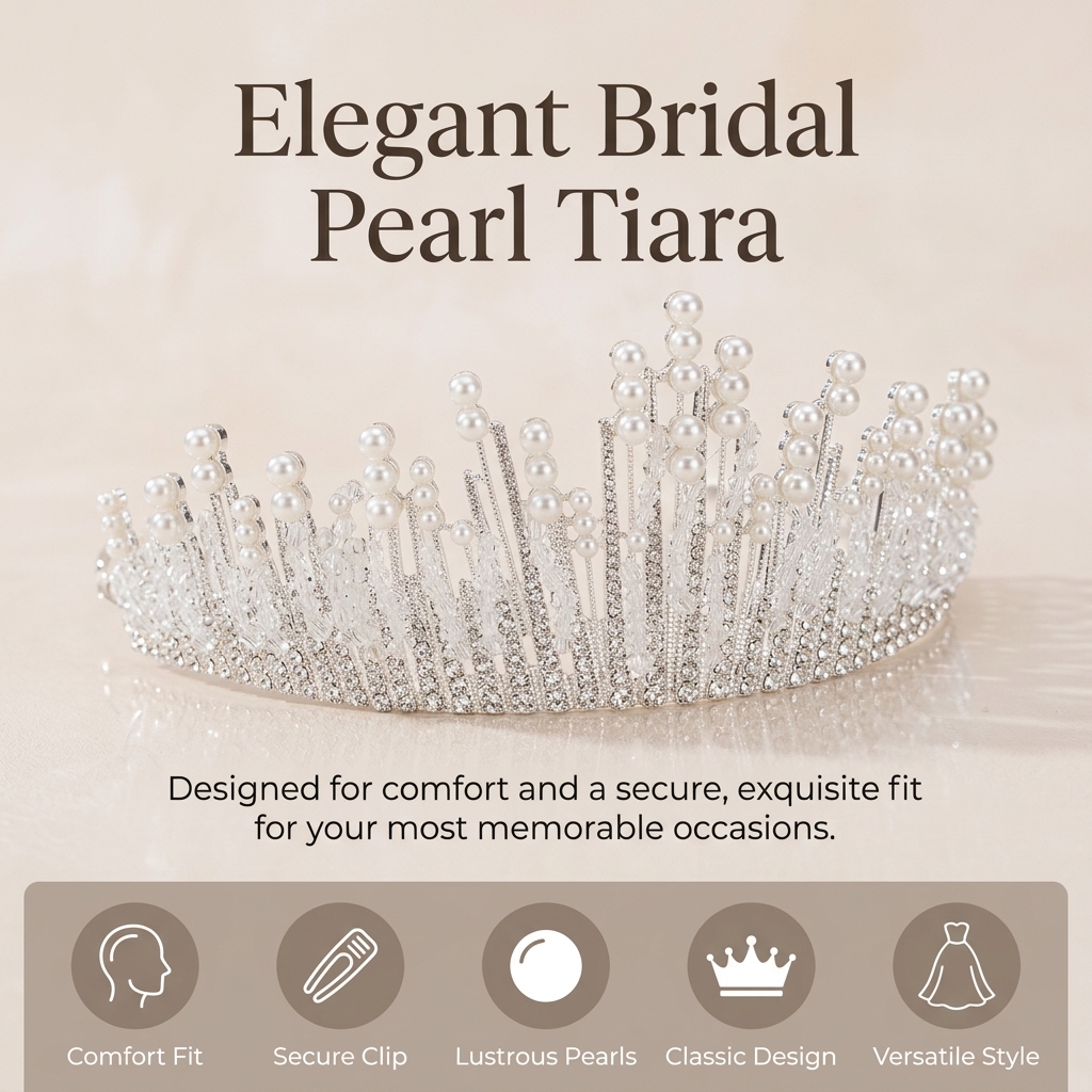 Bridal Pearl Crown Headpiece E – Event & Party Supply Bewertung und Preis