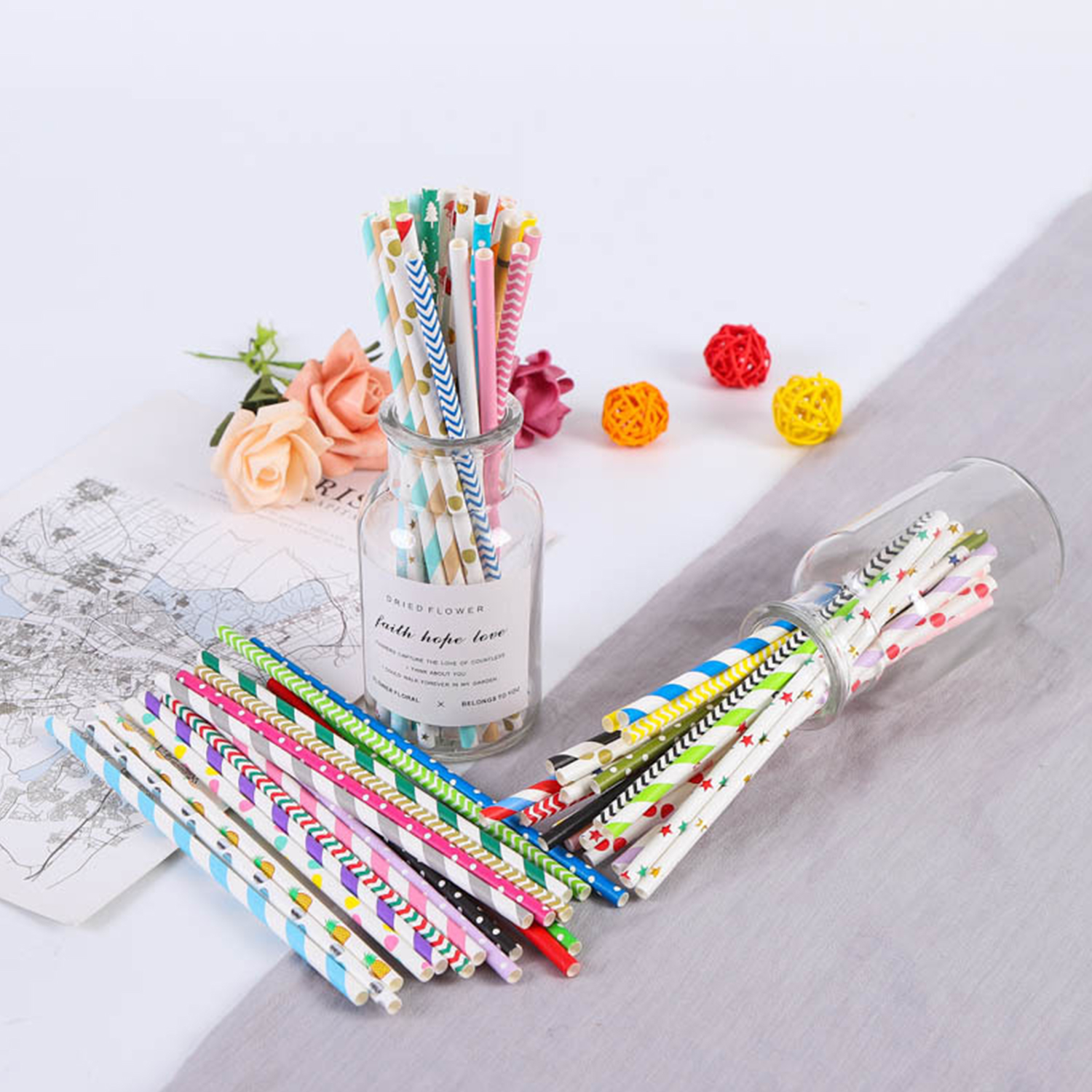25 Pcs Colorful Disposable Pap – Paper Straw Color Bewertung und Preis