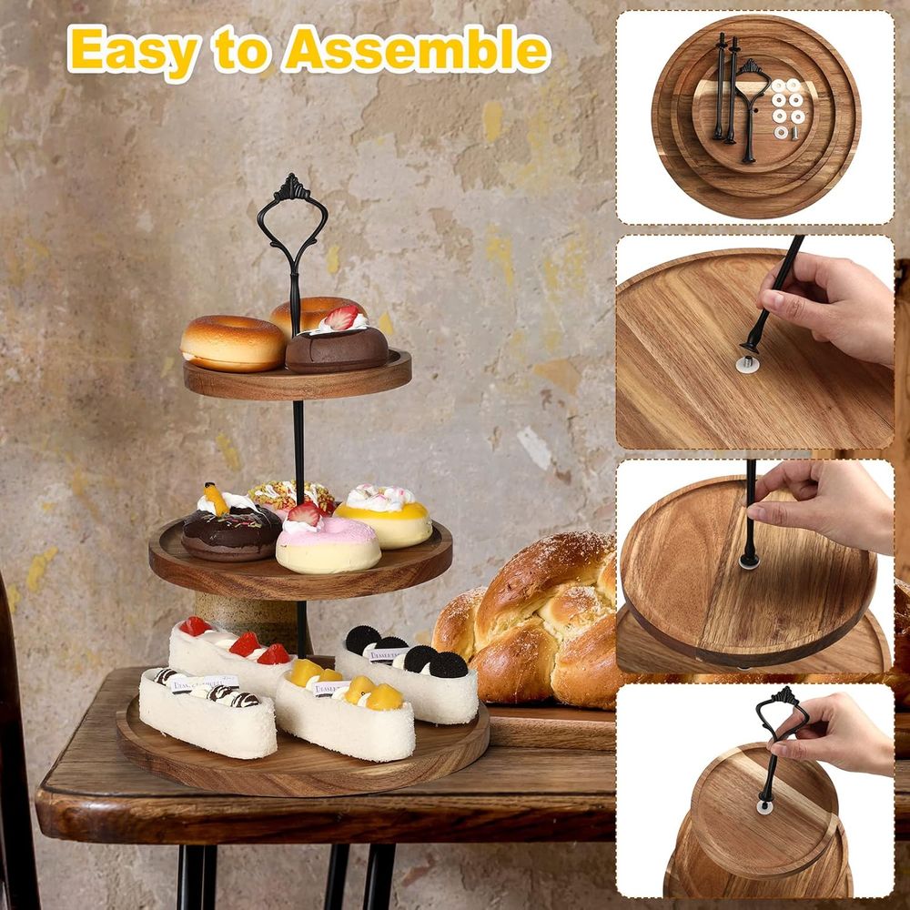 3 Set 3 Tier Wood Cupcake Stan – Cupcake Stand Tier Bewertung und Preis