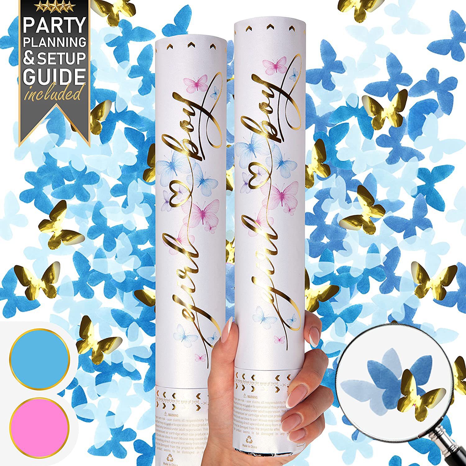 Gender reveal party confetti c – Confetti Cannon Tube Bewertung und Preis