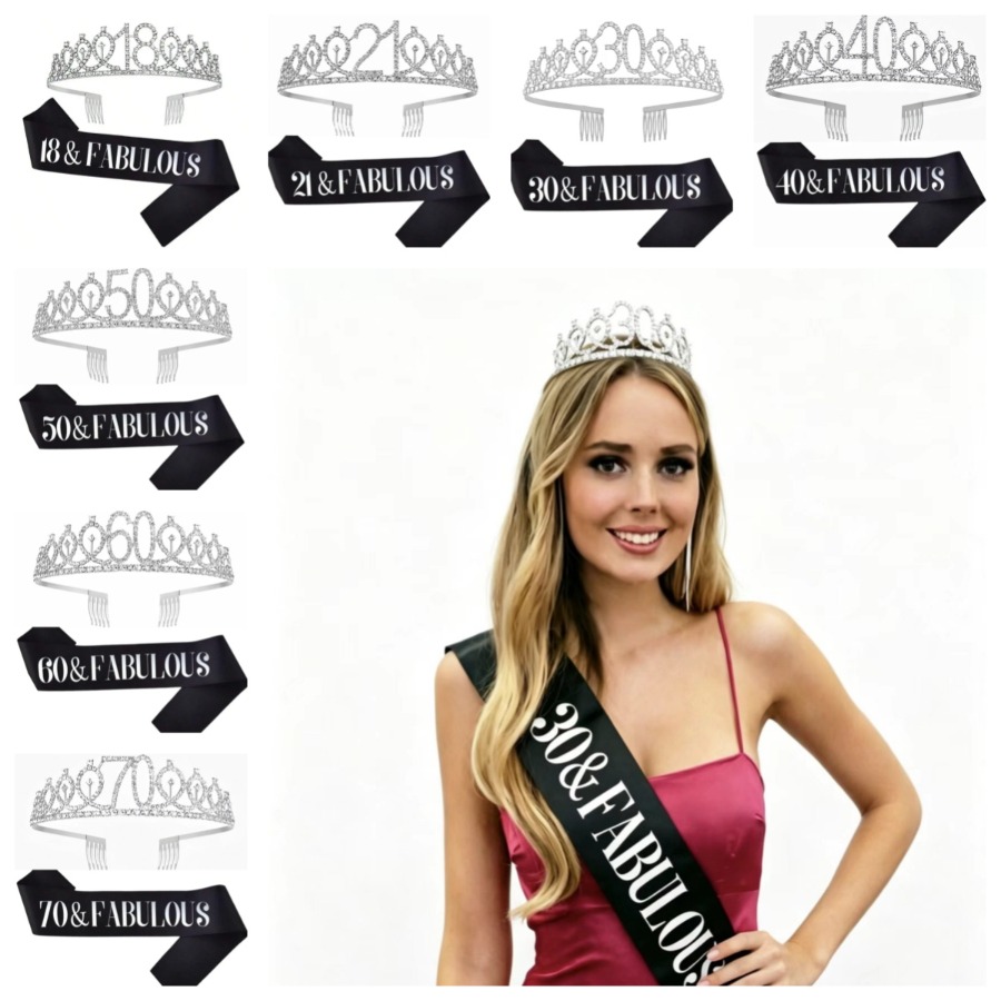 Glitter Silvery Birthday Tiara – Birthday Sash Glitter Bewertung und Preis