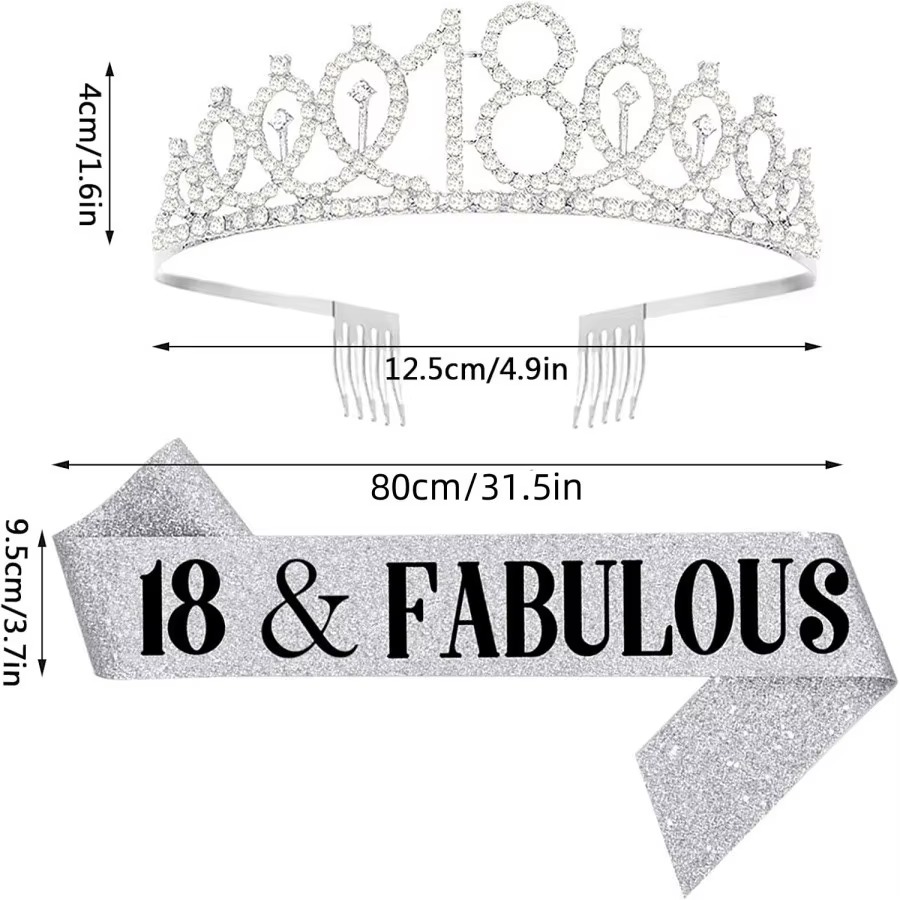 Glitter Silvery Birthday Tiara – Birthday Sash Glitter Bewertung und Preis