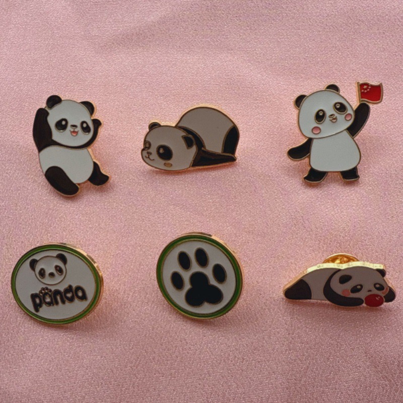 6pcs Cartoon China Panda Badge – Event Party Bewertung und Preis