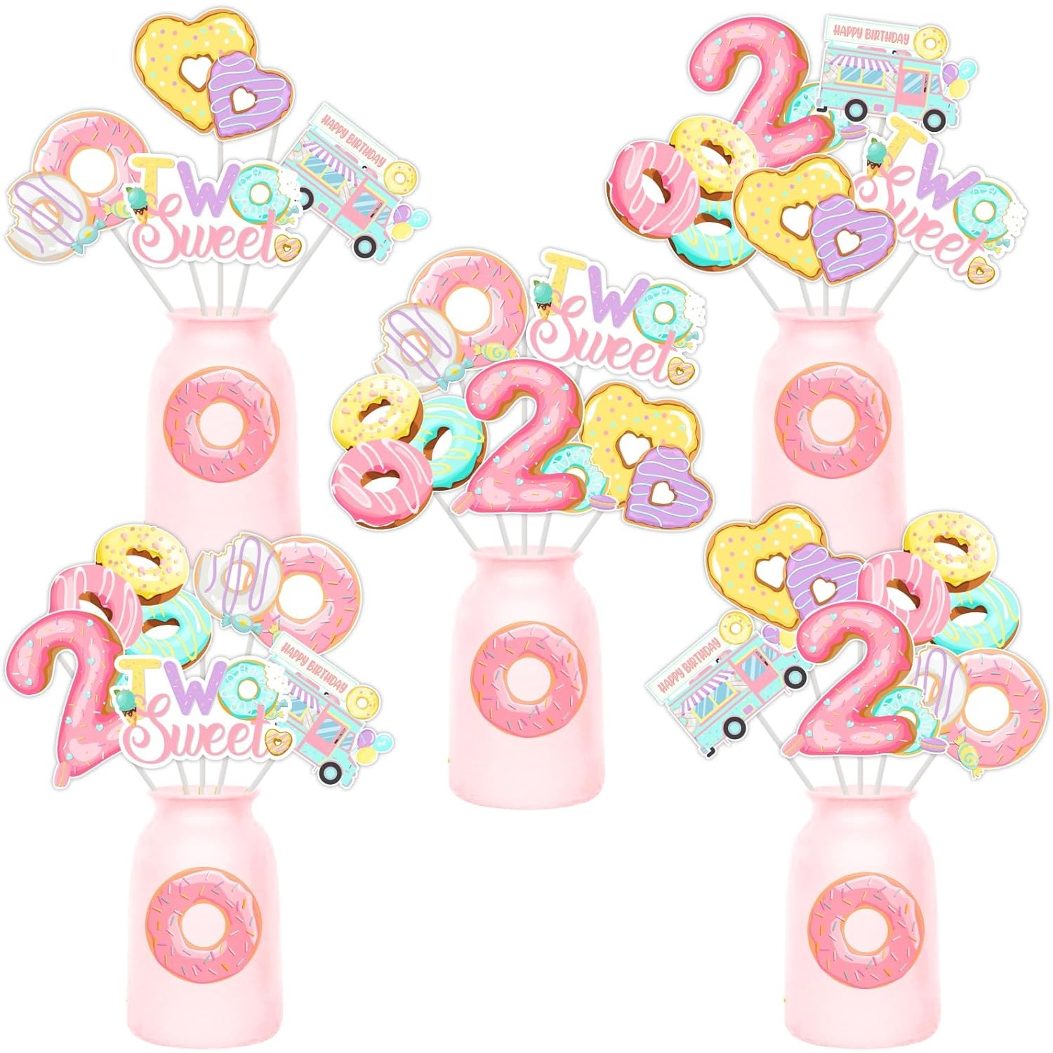 Donut 2nd Birthday Centerpiece – Centerpiece Stick Bewertung und Preis
