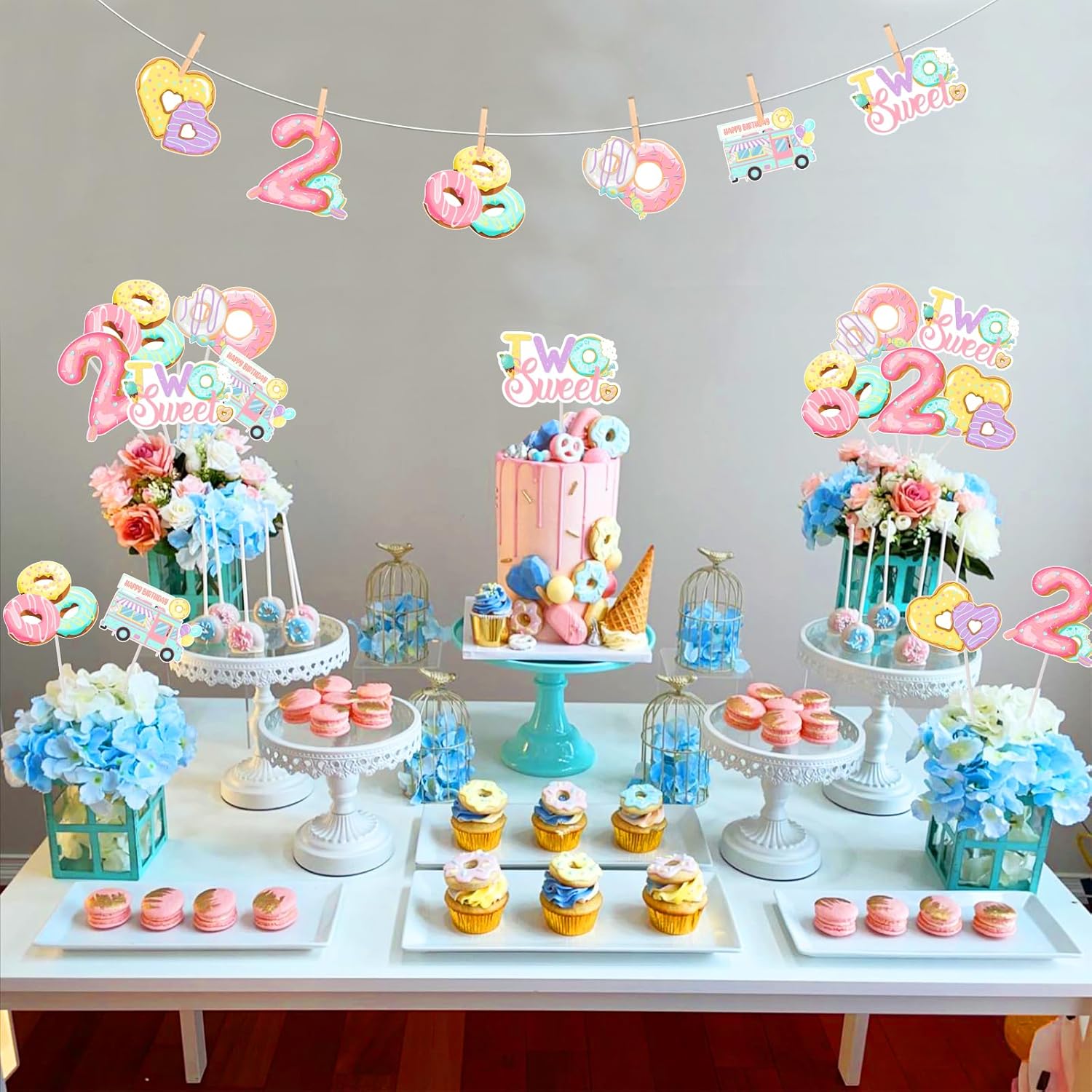 Donut 2nd Birthday Centerpiece – Centerpiece Stick Bewertung und Preis