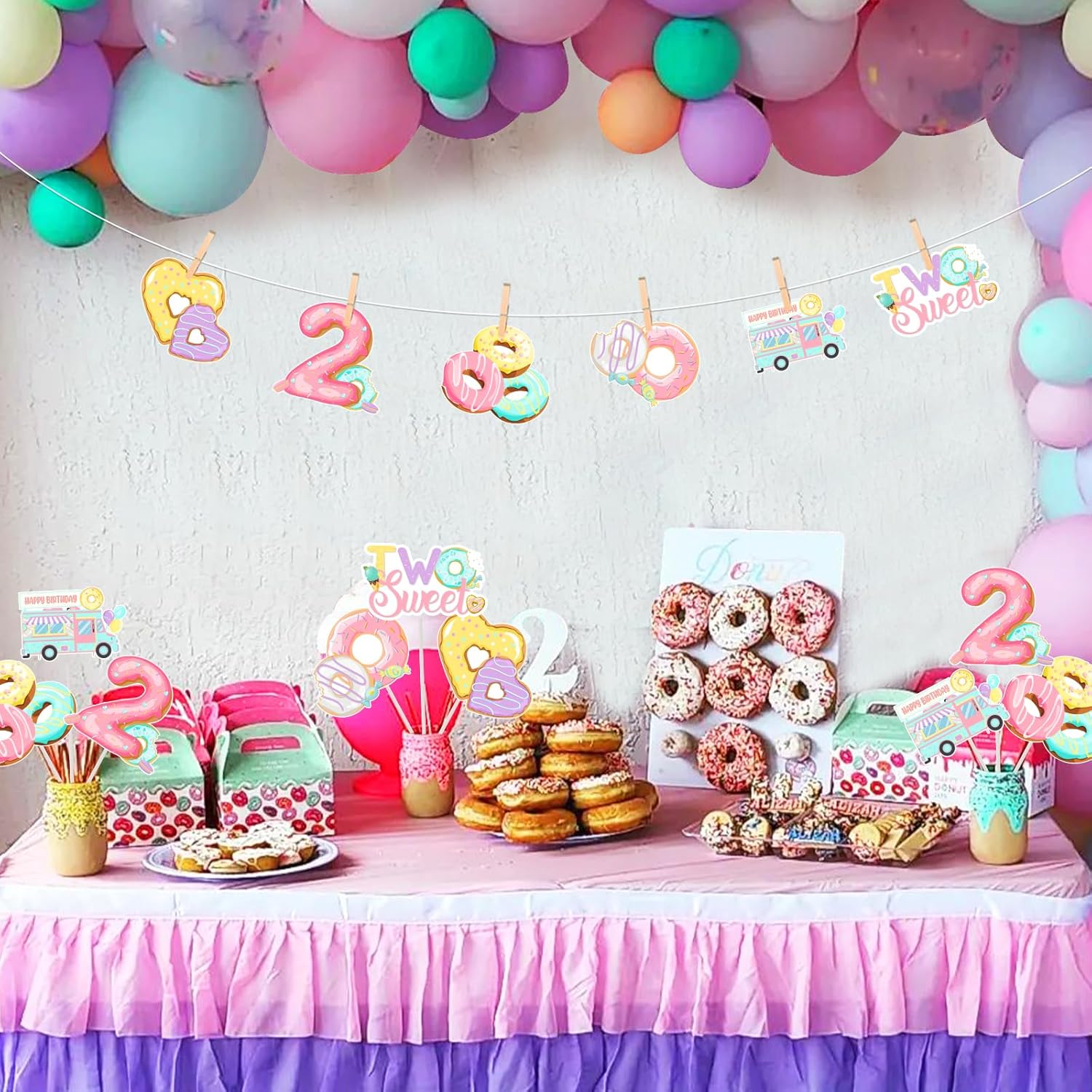 Donut 2nd Birthday Centerpiece – Centerpiece Stick Bewertung und Preis