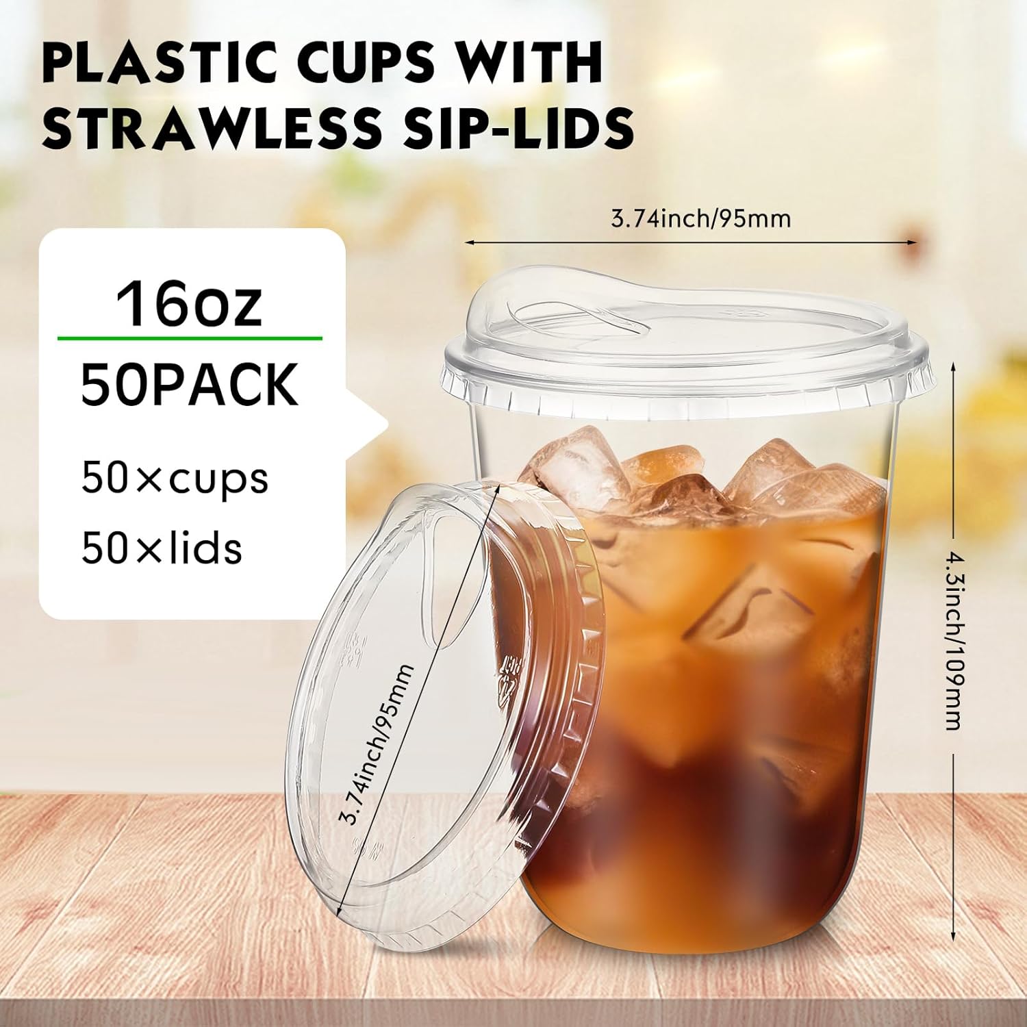 Clear Plastic Cups with Strawl – Plastic Cup 50Pcs Bewertung und Preis