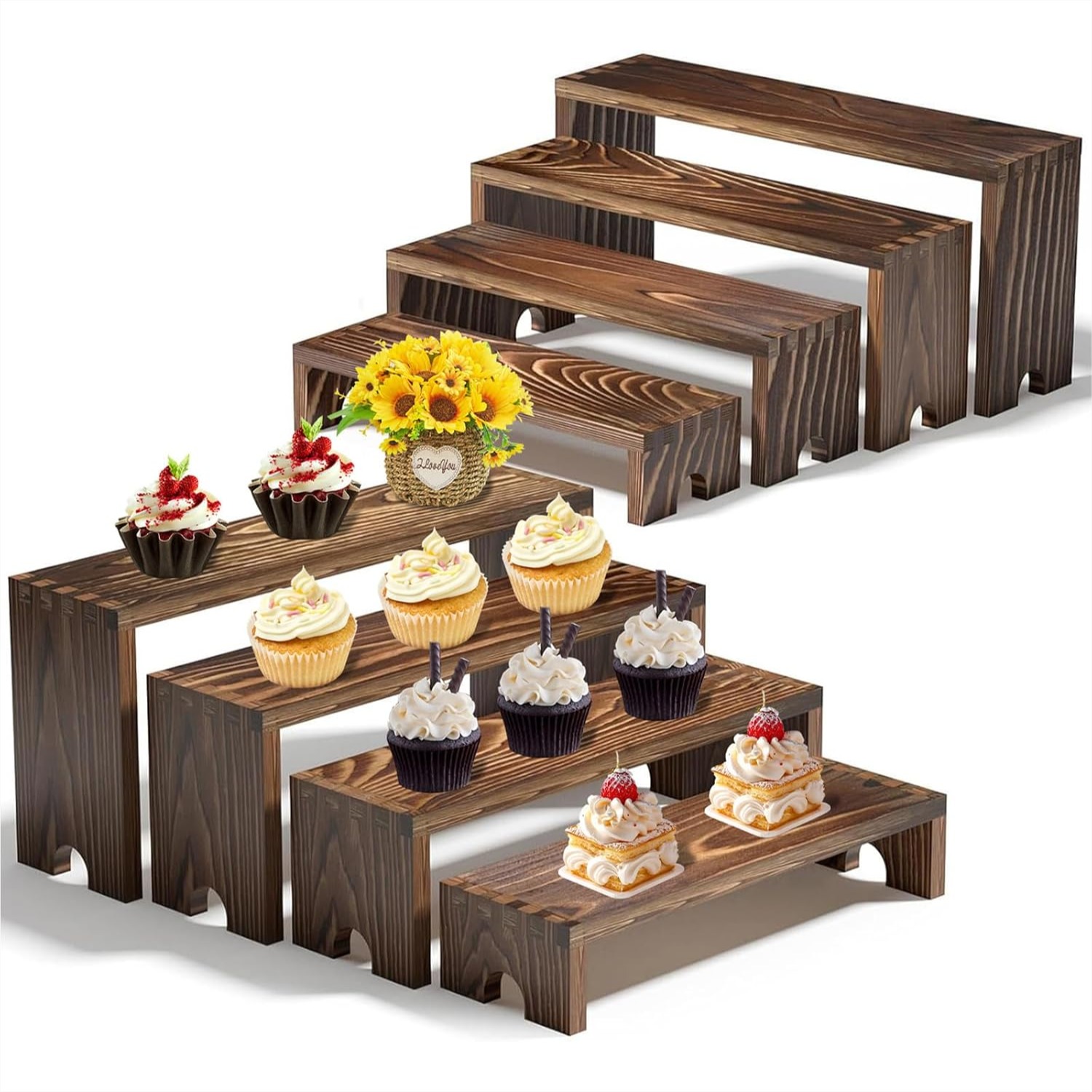 2 Tier Wooden Cupcake Stand Se – Cupcake Stand Tier Bewertung und Preis