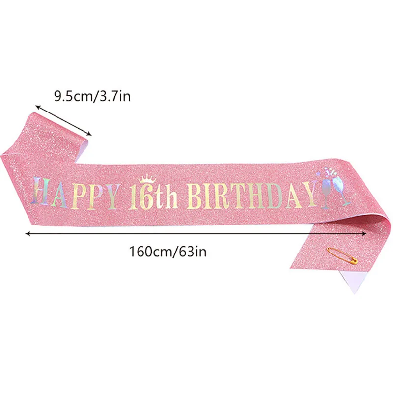 Happy 10th 13th 16th 21st 30th – Birthday Sash Glitter Bewertung und Preis