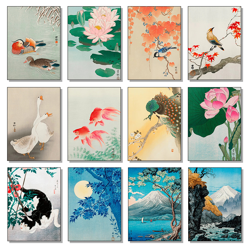 Retro Japanese Flowers Cat Dog – Flower Wall Panel Bewertung und Preis