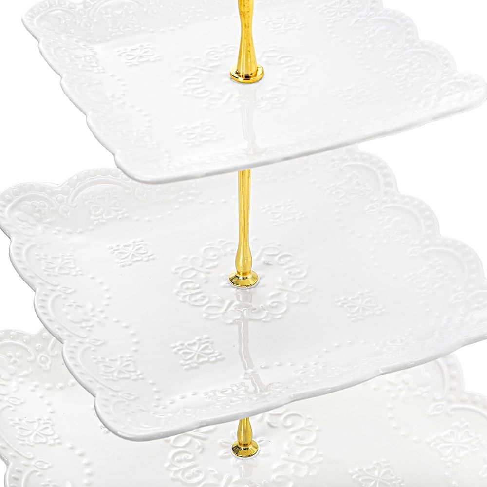 2 Pack 3-Tier White Ceramic Em – Cupcake Stand Tier Bewertung und Preis