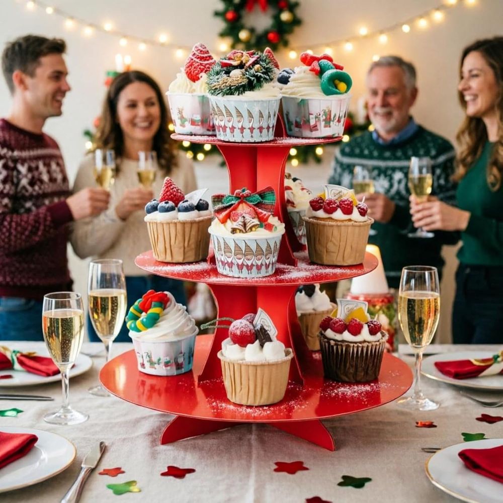 3-Tier Red Cupcake Stand, Disp – Cupcake Stand Tier Bewertung und Preis