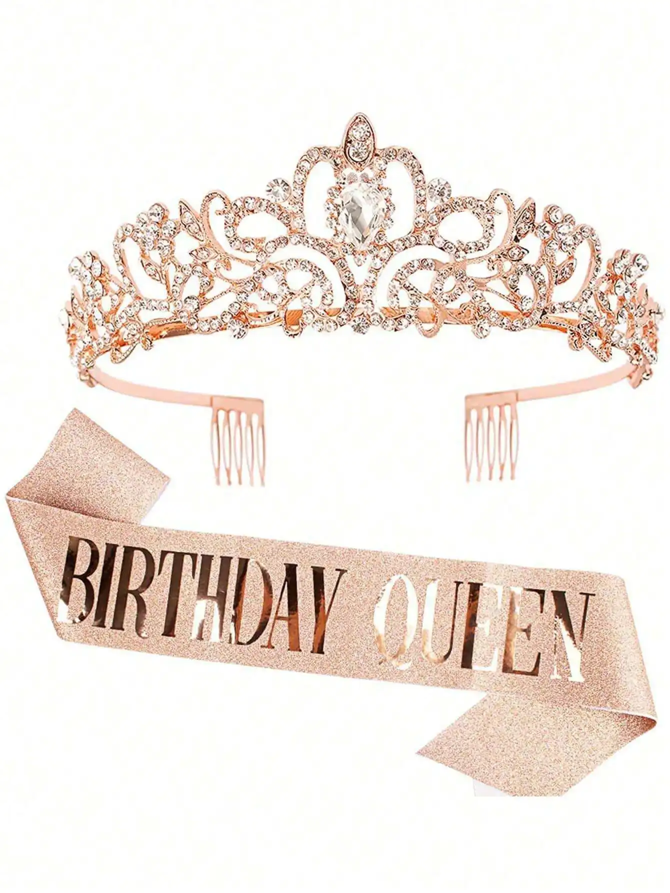 Bling Rhinestone Crystal Crown – Birthday Sash Glitter Bewertung und Preis