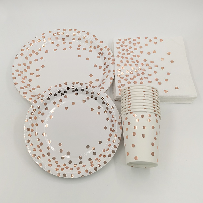 Rose Gold Party Tableware Kit  – Paper Straw Color Bewertung und Preis