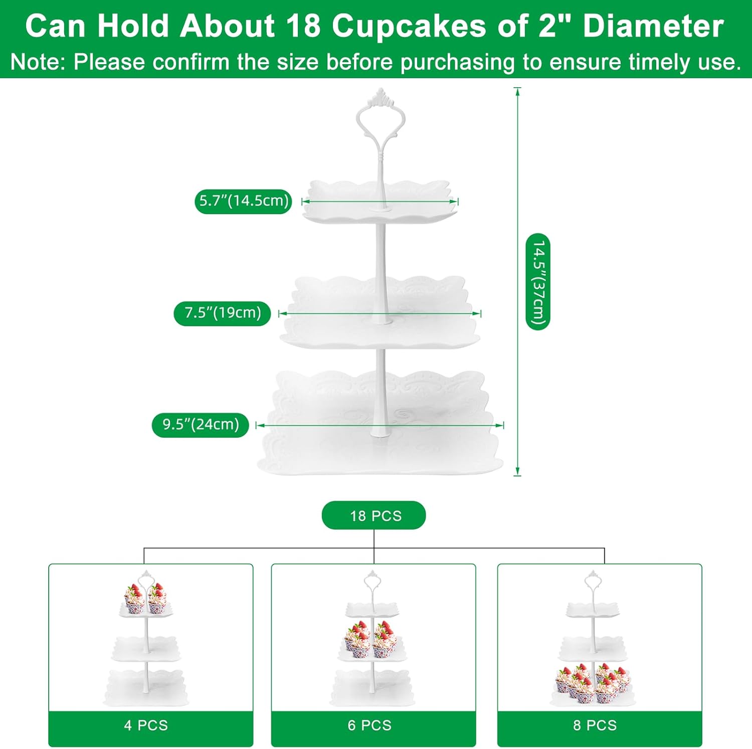 3 Tier Cupcake Stand, Plastic  – Cupcake Stand Tier Bewertung und Preis
