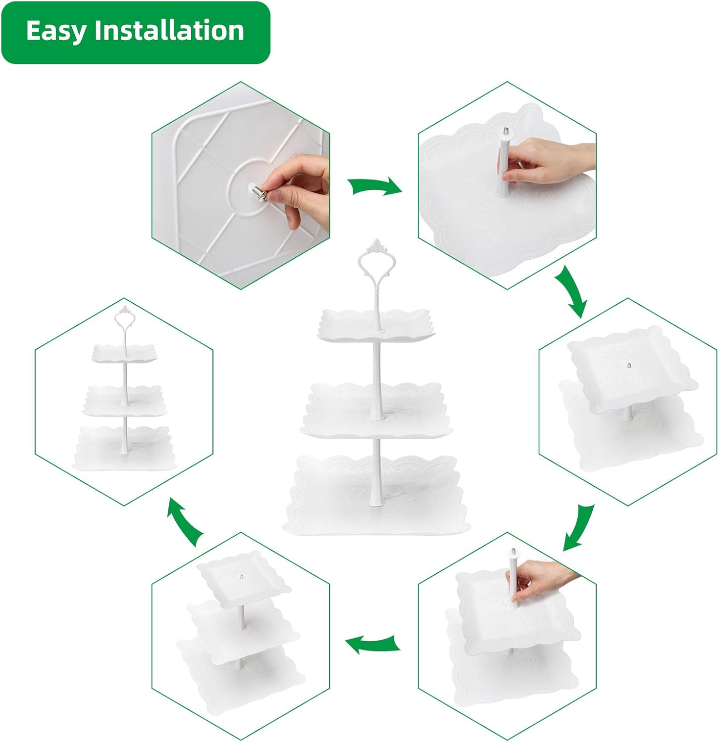 3 Tier Cupcake Stand, Plastic  – Cupcake Stand Tier Bewertung und Preis