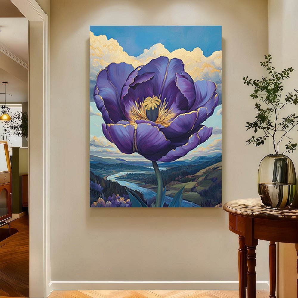 Framed Large Purple Peony Flow – Flower Wall Panel Bewertung und Preis