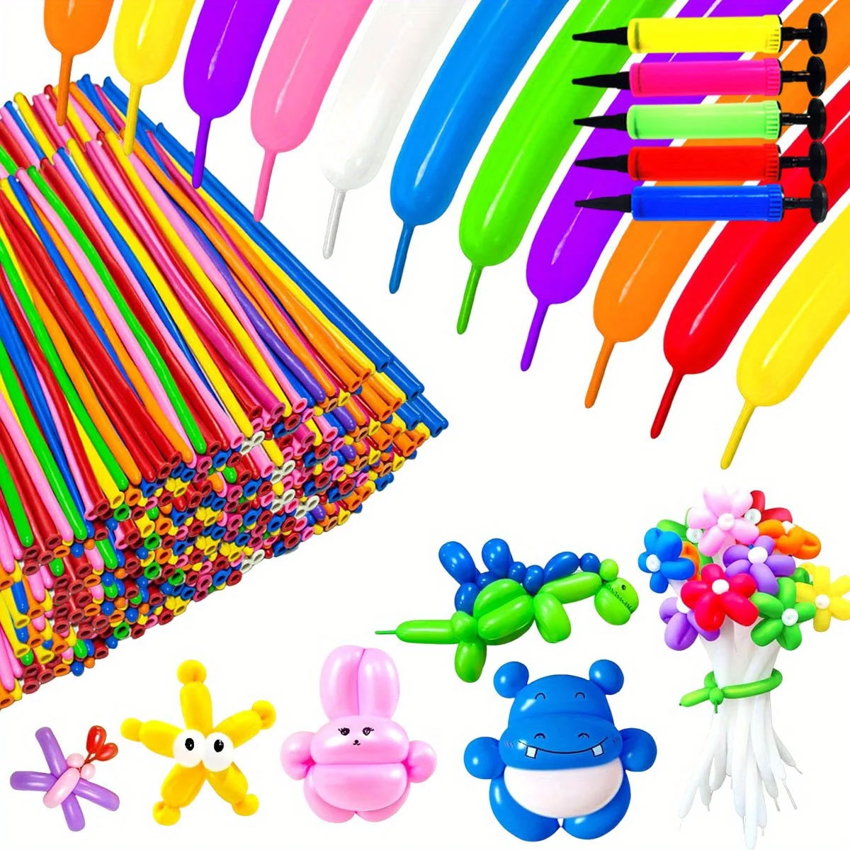 50/100pcs Colorful Long Latex  – Balloon Pump Hand Bewertung und Preis