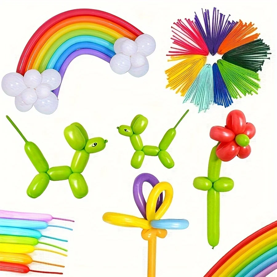 50/100pcs Colorful Long Latex  – Balloon Pump Hand Bewertung und Preis