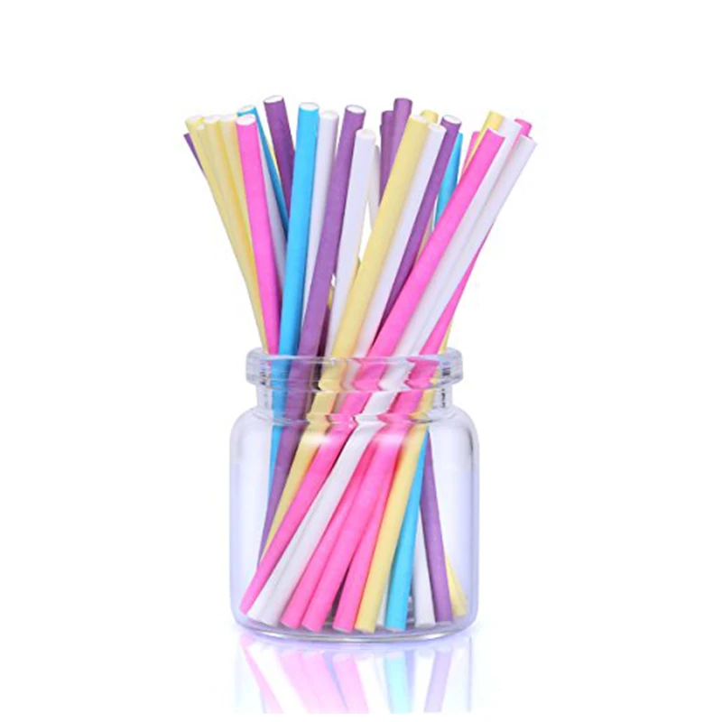 100Pcs/Lot Paper Lollipop Stic – Paper Straw Color Bewertung und Preis