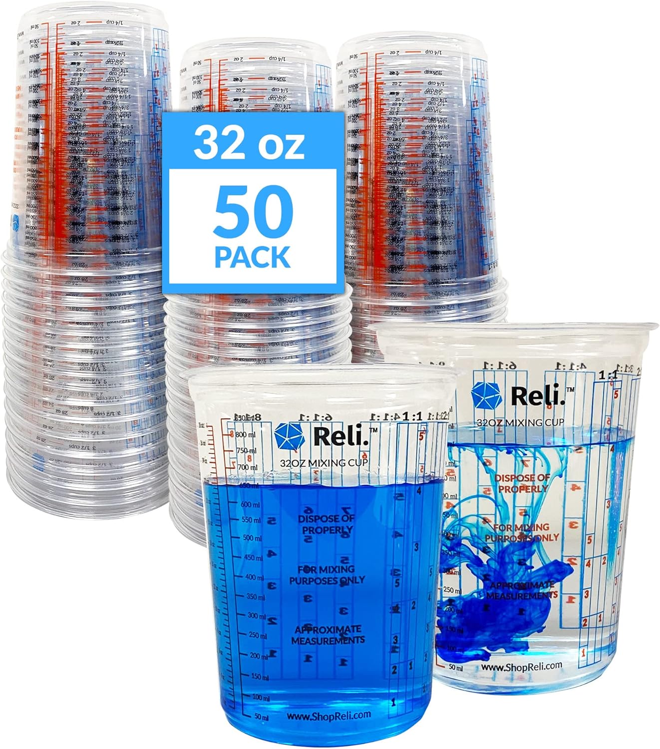 50 Pcs 32oz Disposable Paint M – Plastic Cup 50Pcs Bewertung und Preis