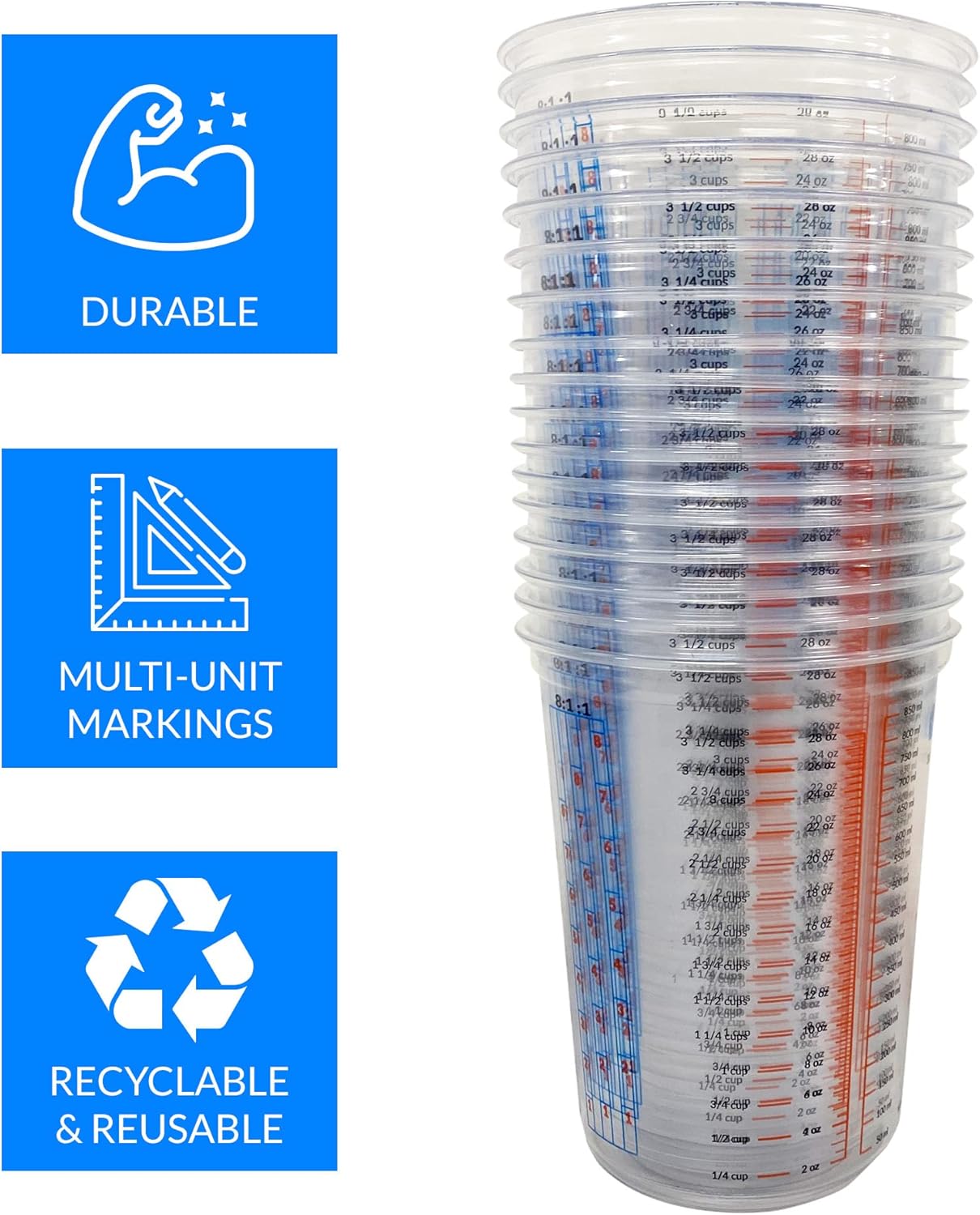50 Pcs 32oz Disposable Paint M – Plastic Cup 50Pcs Bewertung und Preis