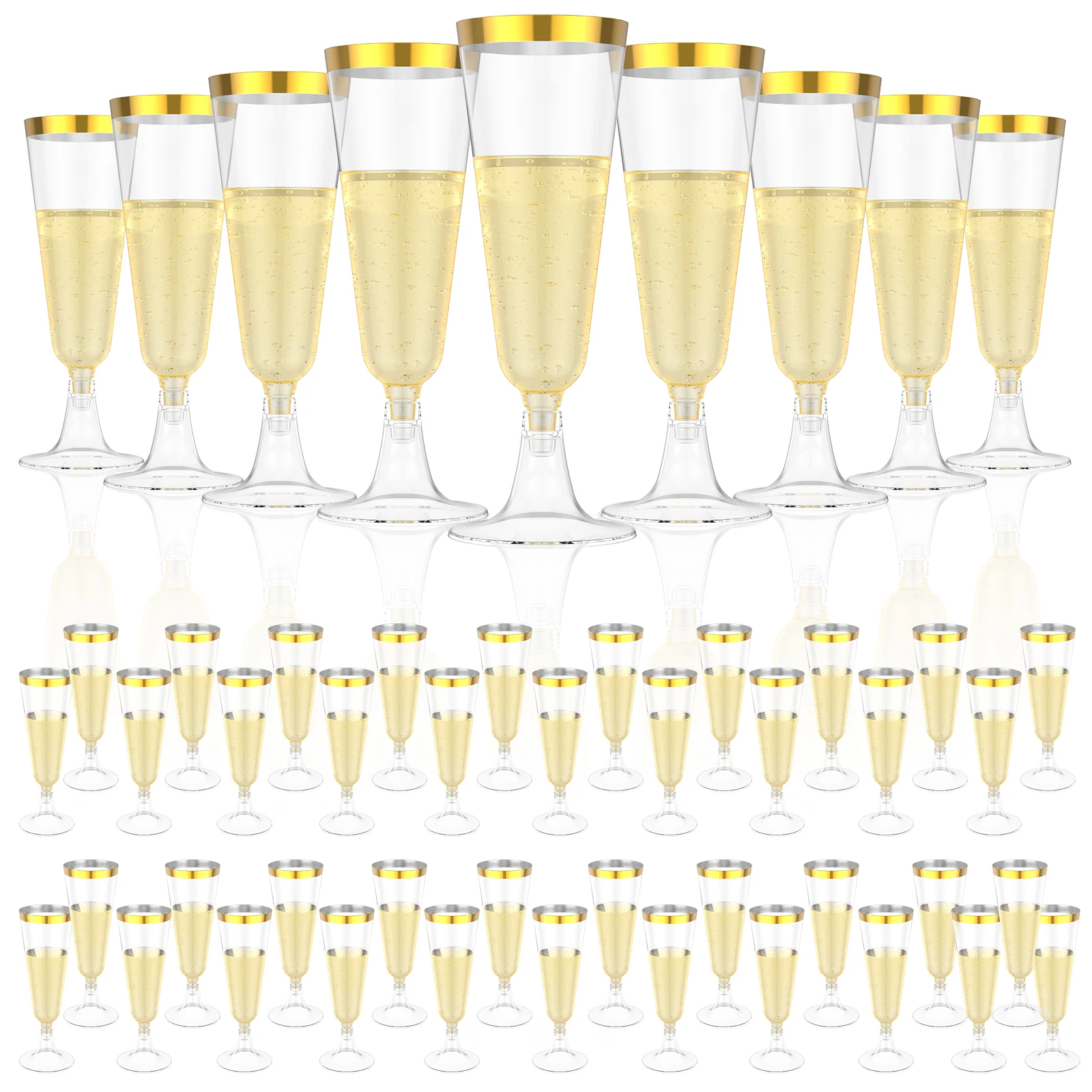 50Pcs Plastic Champagne Flutes – Plastic Cup 50Pcs Bewertung und Preis