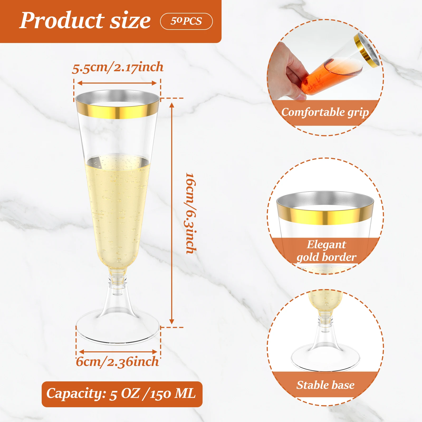 50Pcs Plastic Champagne Flutes – Plastic Cup 50Pcs Bewertung und Preis