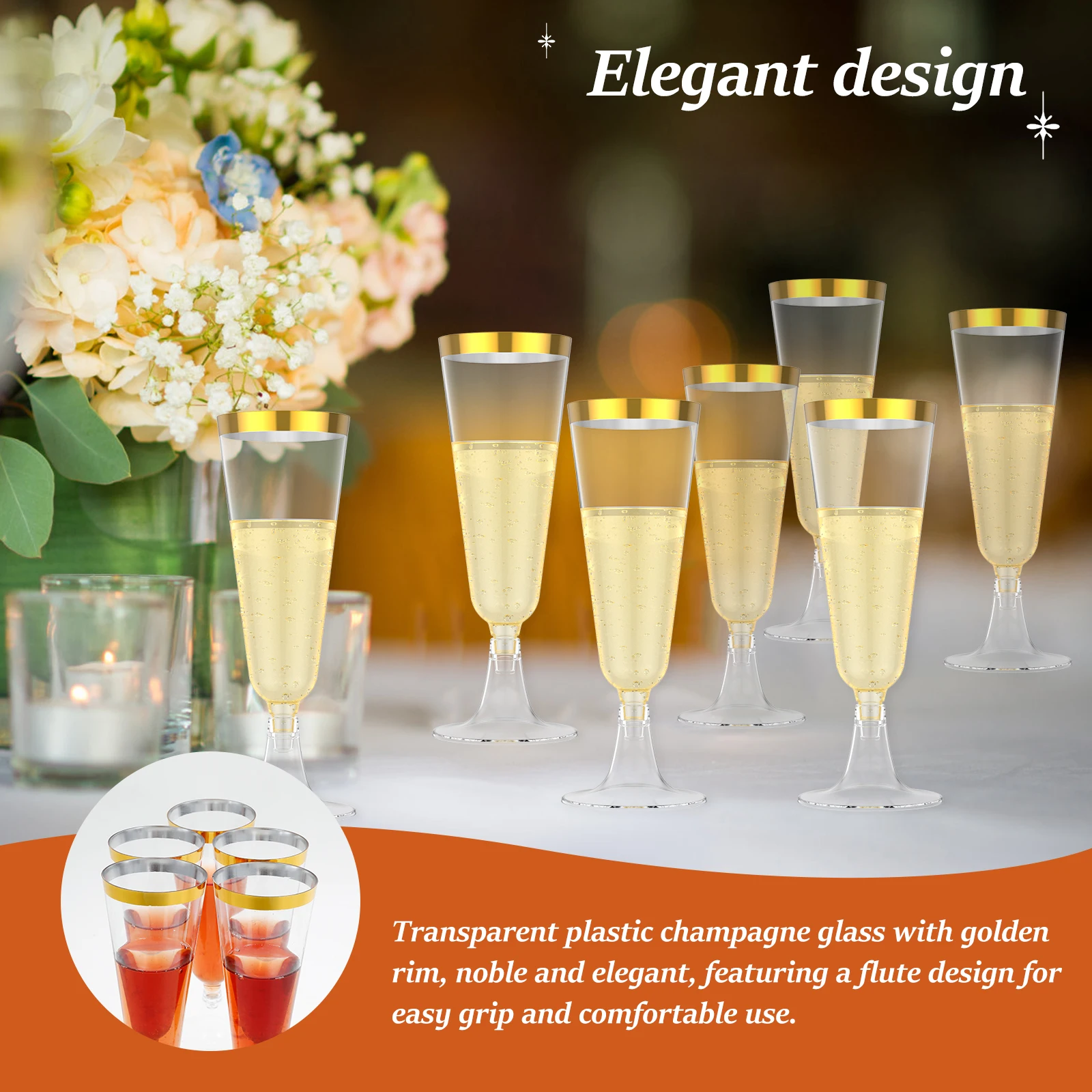 50Pcs Plastic Champagne Flutes – Plastic Cup 50Pcs Bewertung und Preis