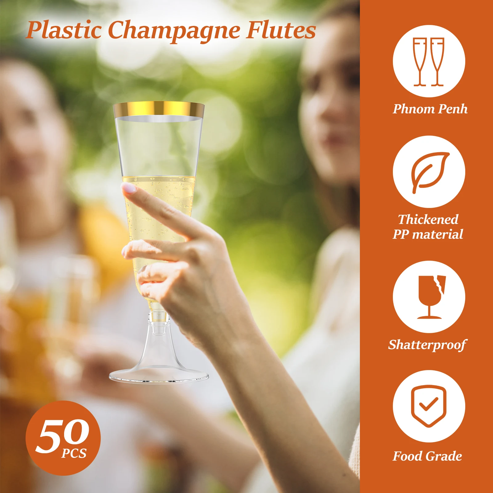 50Pcs Plastic Champagne Flutes – Plastic Cup 50Pcs Bewertung und Preis