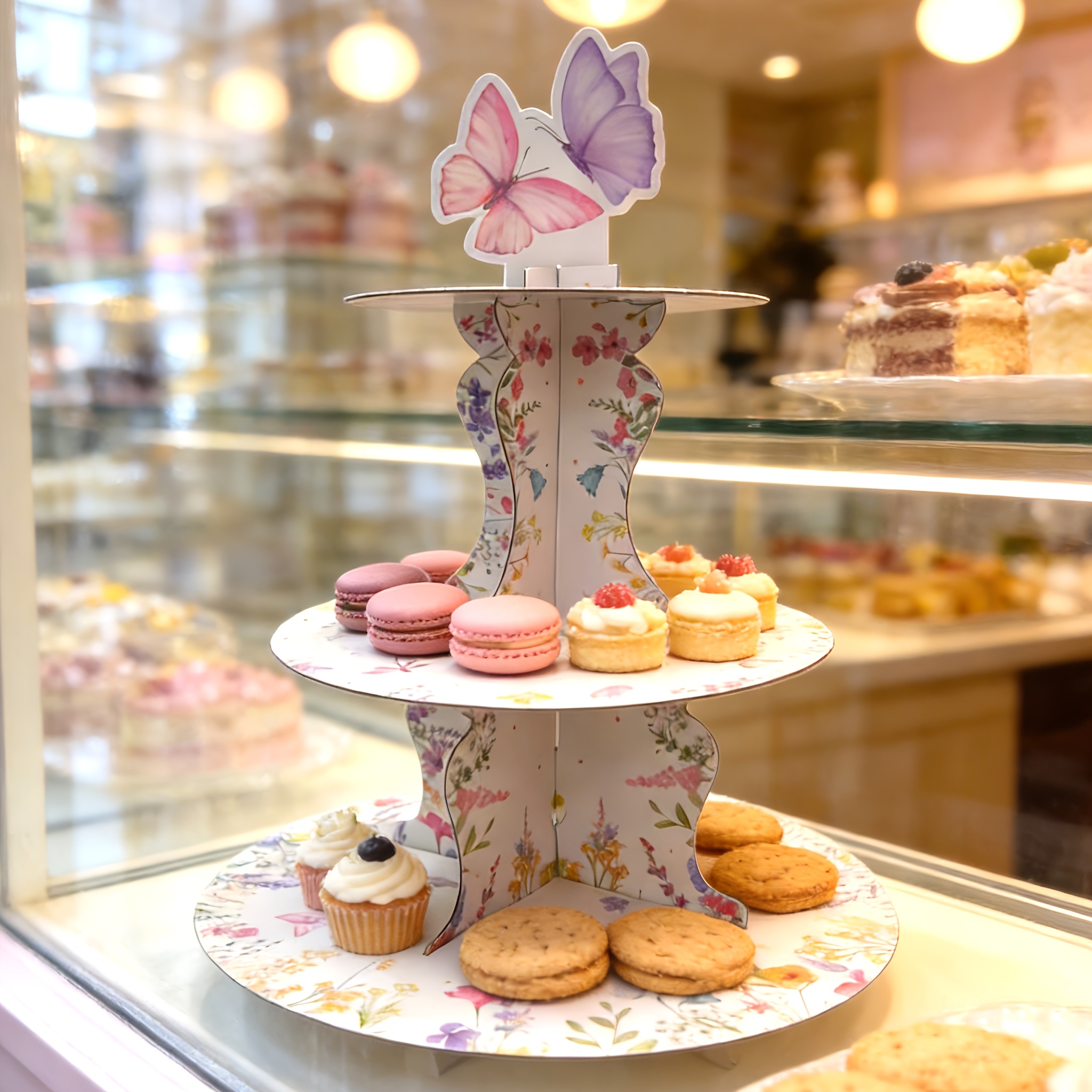 3-Tier Wildflower Butterfly Ca – Cupcake Stand Tier Bewertung und Preis