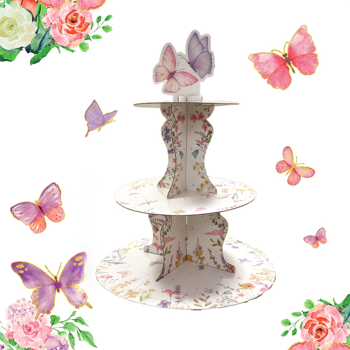 3-Tier Wildflower Butterfly Ca – Cupcake Stand Tier Bewertung und Preis
