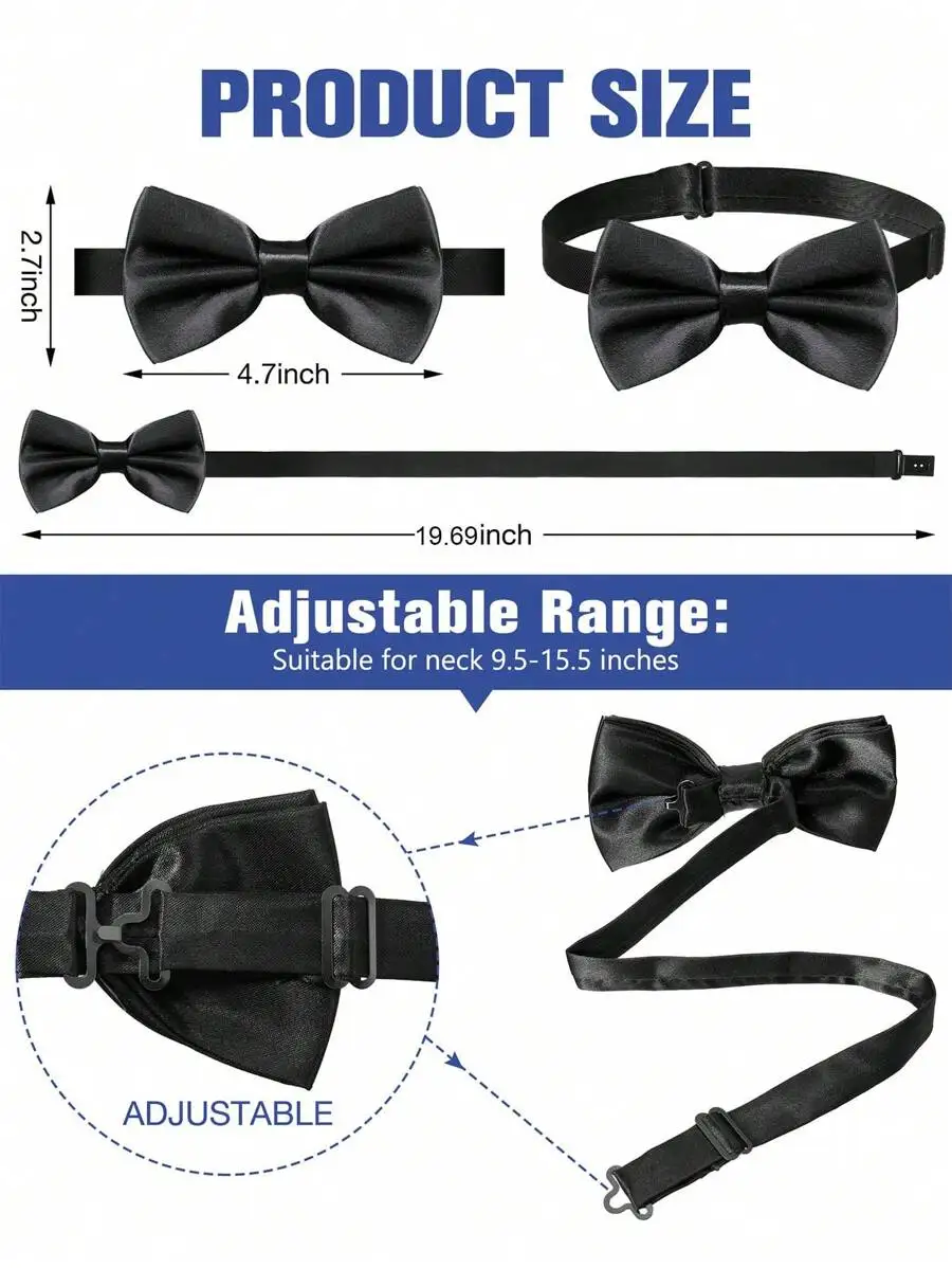 Mens Solid Color Satin Pre-Tie – Event & Party Supply Bewertung und Preis