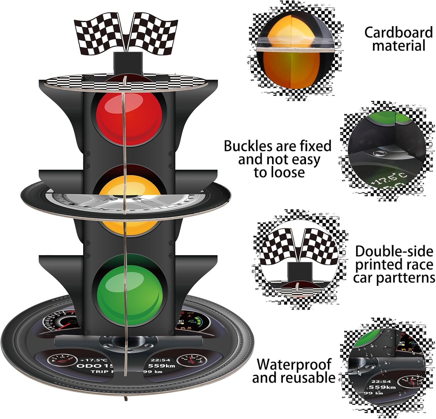 3-Tier Race Car Cupcake Stand, – Cupcake Stand Tier Bewertung und Preis