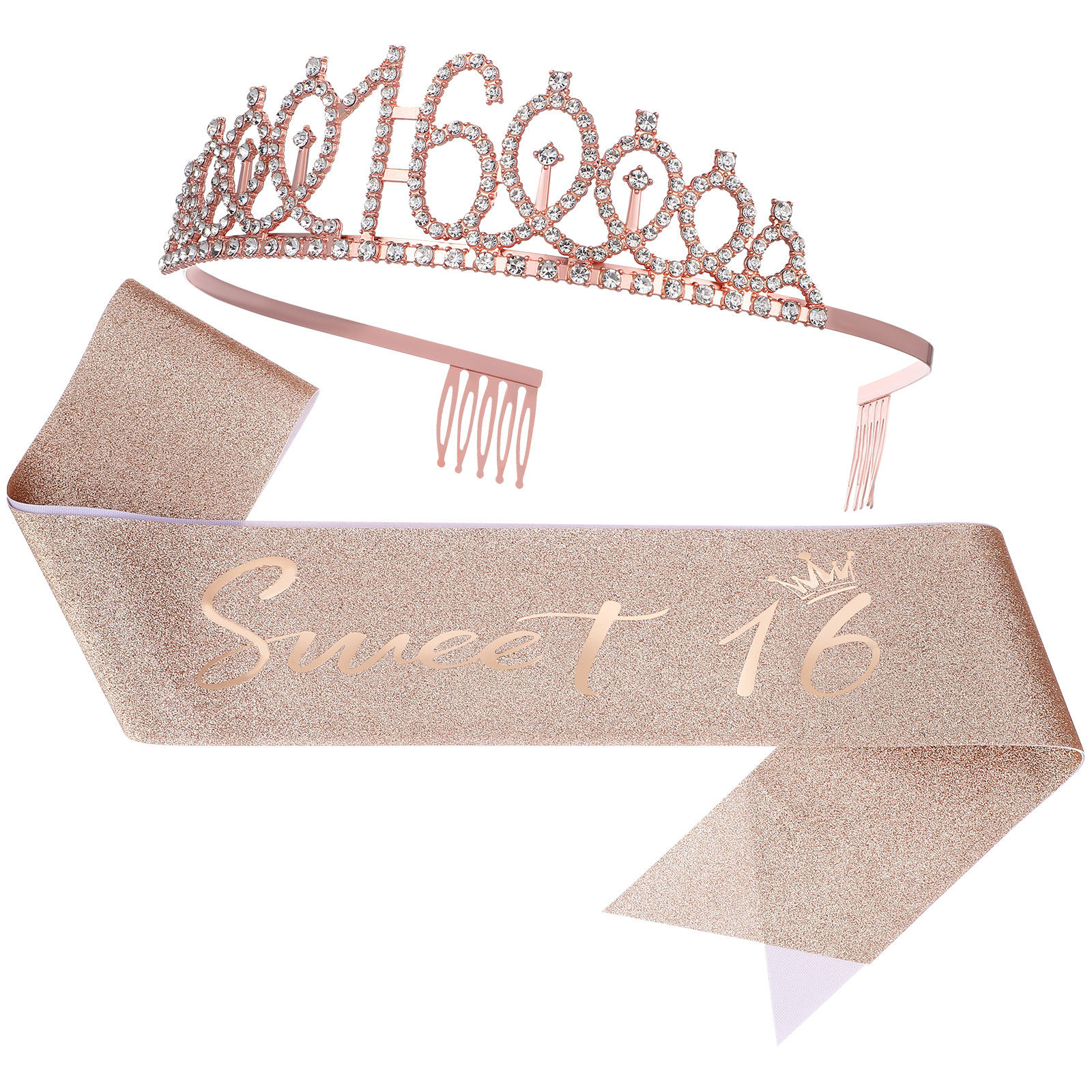 1Set Glittering Birthday Tiara – Birthday Sash Glitter Bewertung und Preis